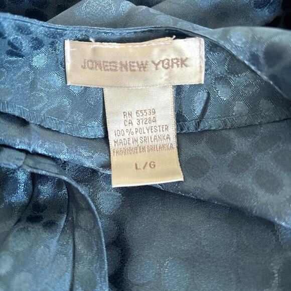 90'S VINTAGE JONES NEW YORK BLUE‎ SATINY MAXI DRESS LARGE. - Picture 7 of 7